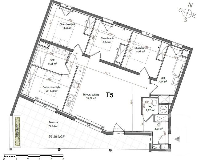 Appartement F5 à vendre - 5 pièces - 93.01 m2 - MONTPELLIER - 34 - LANGUEDOC-ROUSSILLON - Century 21 Via Domitia